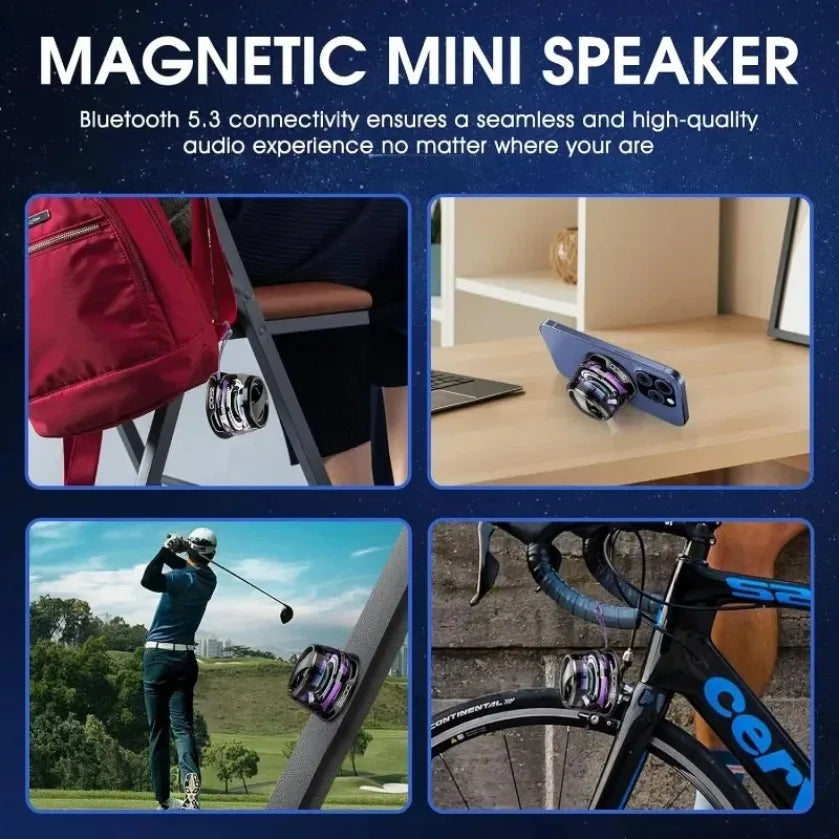 Experience Ultimate Freedom with Our Portable Mini Travel Stereo Bluetooth Speaker - Now with RGB Color Light and Versatile Phone Holder!