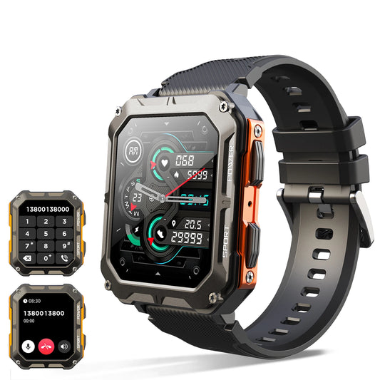 C20 Pro Men’s Smartwatch – Wireless Calls, Voice Assistant, Health & Fitness Tracking, IP68 Waterproof, Works with Android & iPhone