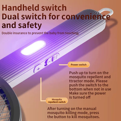 Revolutionary 3-in-1 Foldable Electric Mosquito Swatter: The Ultimate Anti-Mosquito Lamp and Killer, Rechargeable and Wall-Mounted for Your Convenience