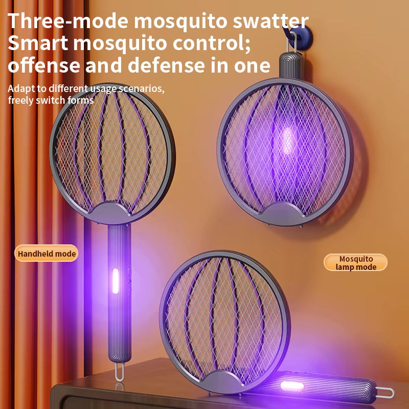 Revolutionary 3-in-1 Foldable Electric Mosquito Swatter: The Ultimate Anti-Mosquito Lamp and Killer, Rechargeable and Wall-Mounted for Your Convenience