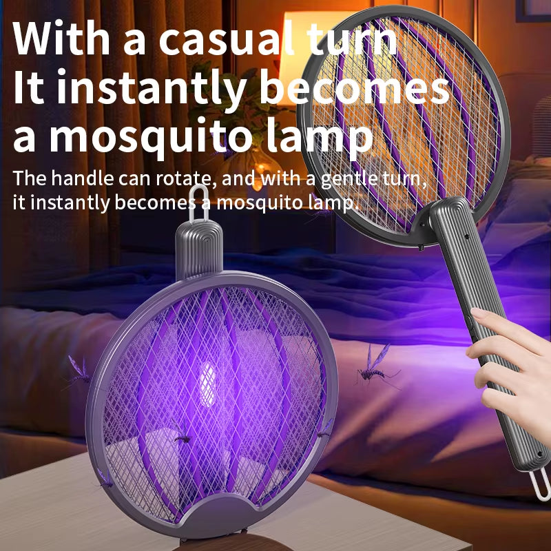 Revolutionary 3-in-1 Foldable Electric Mosquito Swatter: The Ultimate Anti-Mosquito Lamp and Killer, Rechargeable and Wall-Mounted for Your Convenience