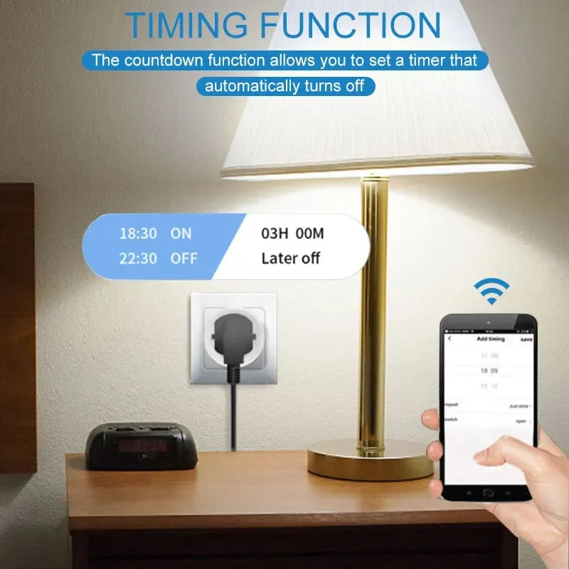 Transform Your Home with the Tuya Smart Socket EU16A/20A: Effortless Wi-Fi Control, Power Monitoring, and Voice Command Support for Google Assistant & Alexa