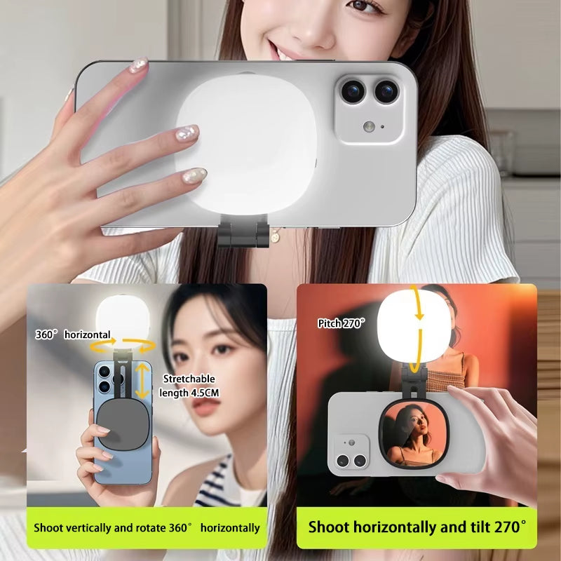 Illuminate Your Selfies with the Magnetic Portable LED Makeup Light and Phone Holder