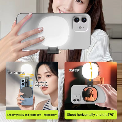 Illuminate Your Selfies with the Magnetic Portable LED Makeup Light and Phone Holder