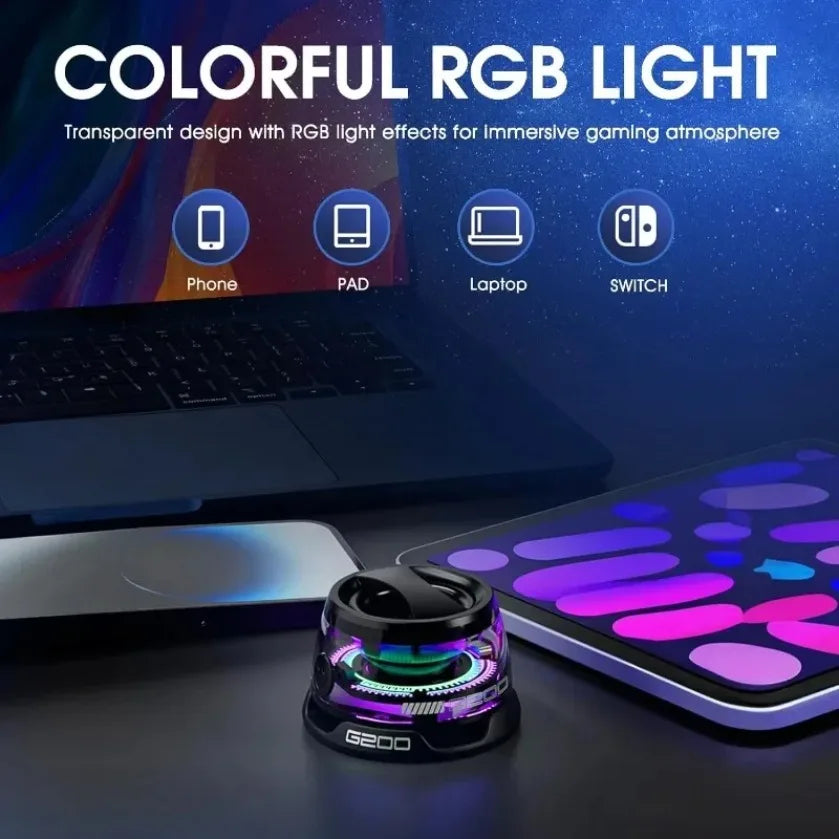 Experience Ultimate Freedom with Our Portable Mini Travel Stereo Bluetooth Speaker - Now with RGB Color Light and Versatile Phone Holder!
