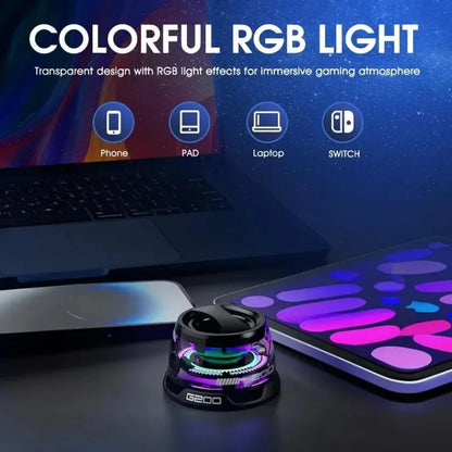 Experience Ultimate Freedom with Our Portable Mini Travel Stereo Bluetooth Speaker - Now with RGB Color Light and Versatile Phone Holder!