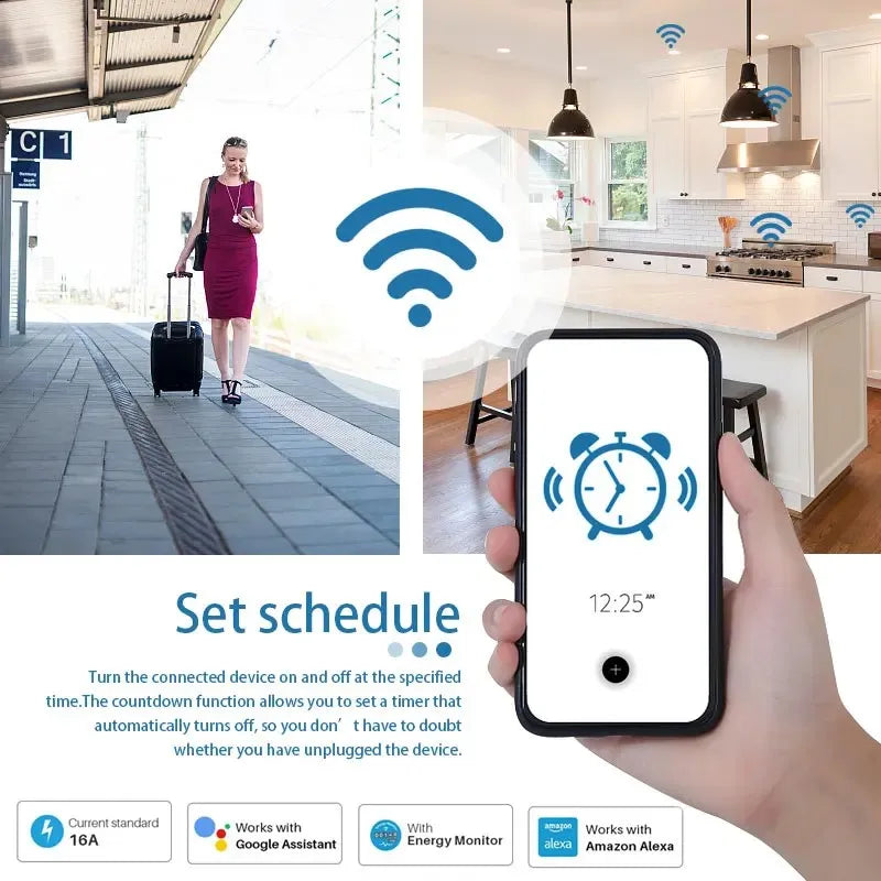 Transform Your Home with the Tuya Smart Socket EU16A/20A: Effortless Wi-Fi Control, Power Monitoring, and Voice Command Support for Google Assistant & Alexa