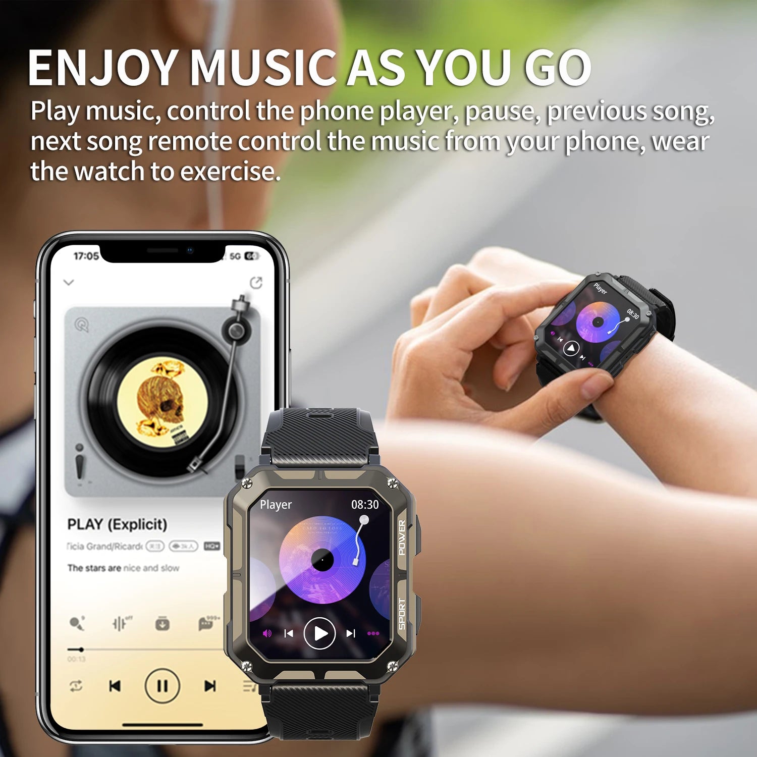 C20 Pro Men’s Smartwatch – Wireless Calls, Voice Assistant, Health & Fitness Tracking, IP68 Waterproof, Works with Android & iPhone