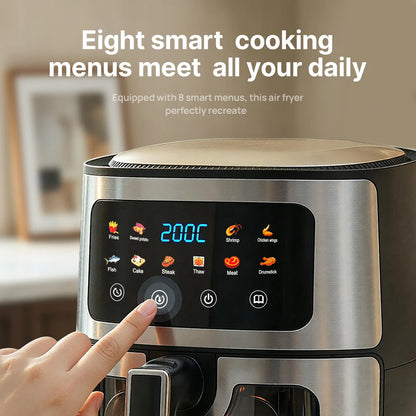 Experience Healthy Cooking with Our 8L Large Air Fryer Featuring a Transparent Window and 8 Convenient Presets