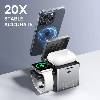 Ultimate Zeehoo 3-in-1 Magnetic Wireless Charging Station for iPhone - Portable & Convenient Travel Charger for Multiple Devices
