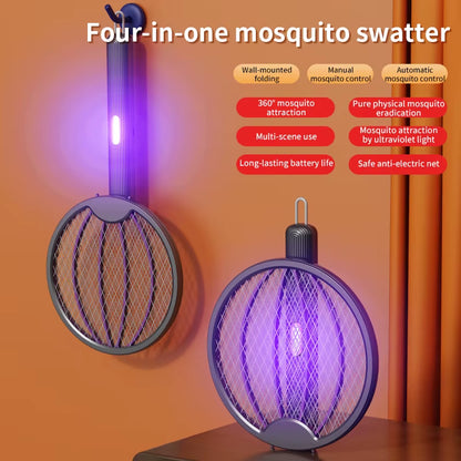 Revolutionary 3-in-1 Foldable Electric Mosquito Swatter: The Ultimate Anti-Mosquito Lamp and Killer, Rechargeable and Wall-Mounted for Your Convenience