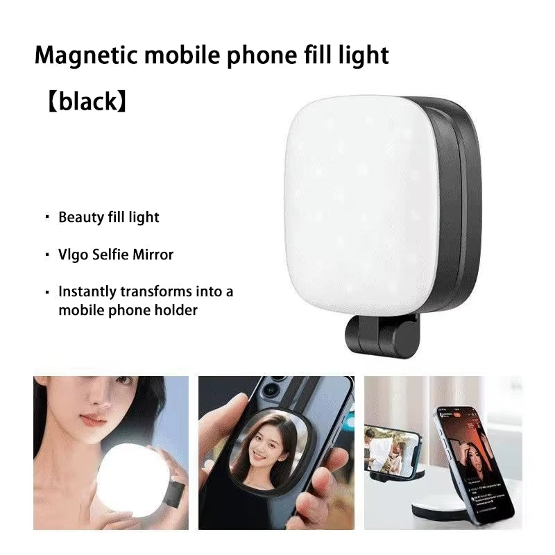 Illuminate Your Selfies with the Magnetic Portable LED Makeup Light and Phone Holder
