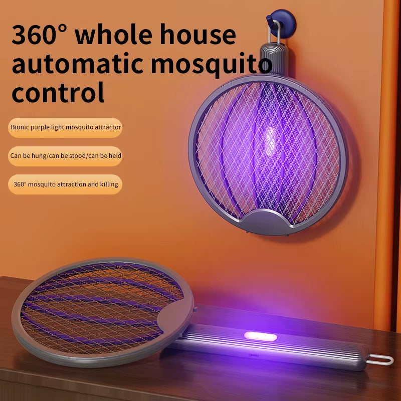 Revolutionary 3-in-1 Foldable Electric Mosquito Swatter: The Ultimate Anti-Mosquito Lamp and Killer, Rechargeable and Wall-Mounted for Your Convenience