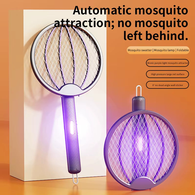 Revolutionary 3-in-1 Foldable Electric Mosquito Swatter: The Ultimate Anti-Mosquito Lamp and Killer, Rechargeable and Wall-Mounted for Your Convenience